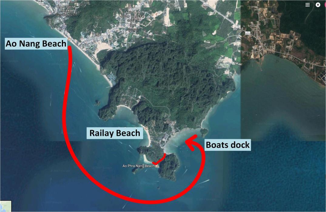 Ou Nang to Railey Beach